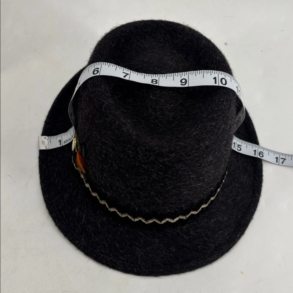 Vintage 60s Hipster Streetwear Gladiator Feathers Merino Wool Fur Fedora Hat - Picture 14 of 16